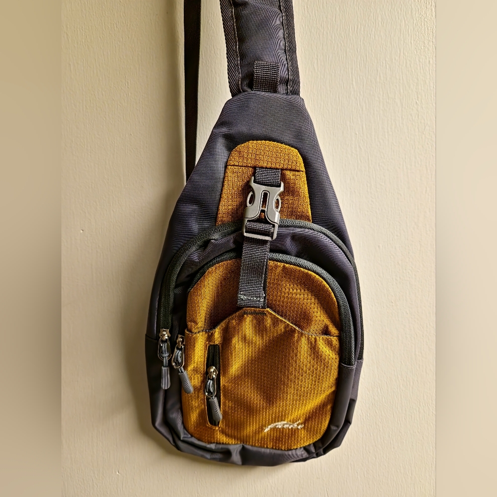 Yueke Stylish Black and Brown Sling Bag